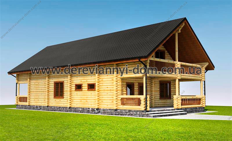 Проект деревянного дома со сруба S=320 м²