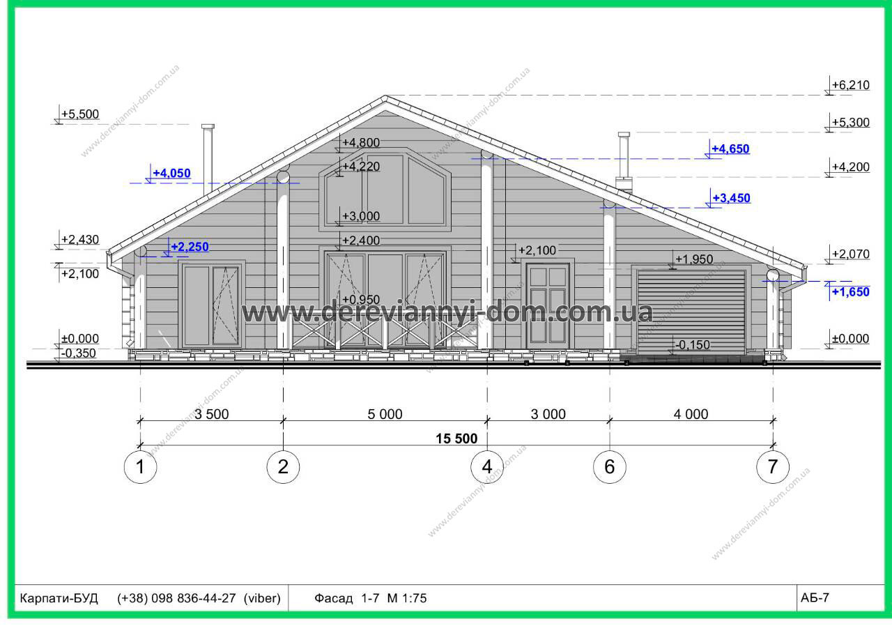 Проект дома со сруба S=233,35 м²